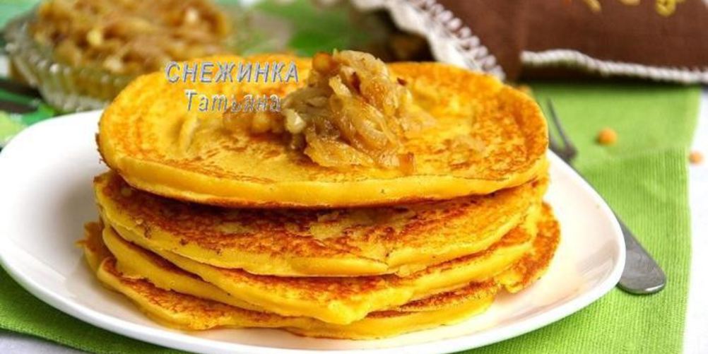 Рецепт блинов гороховых с луковым конфитюром