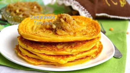 Блины гороховые с луковым конфитюром