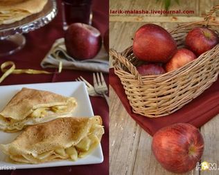 Блины с карамельными яблоками