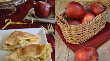 Блины с карамельными яблоками