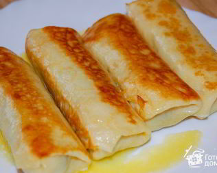 Блины с начинкой из печени