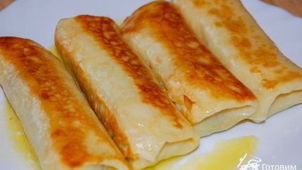 Блины с начинкой из печени