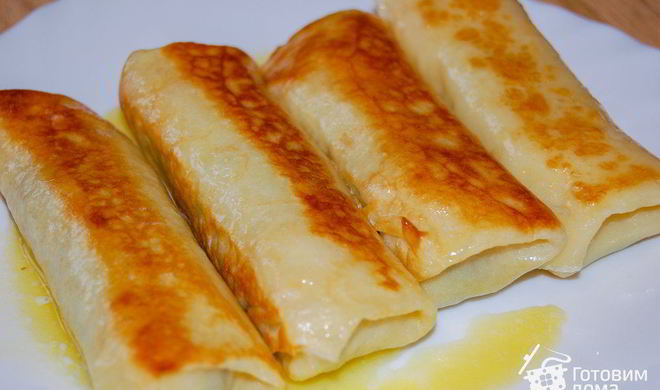 Блины с начинкой из печени