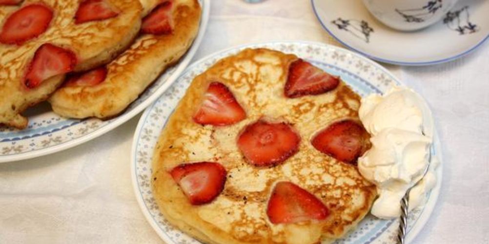Рецепт панкейков с клубникой