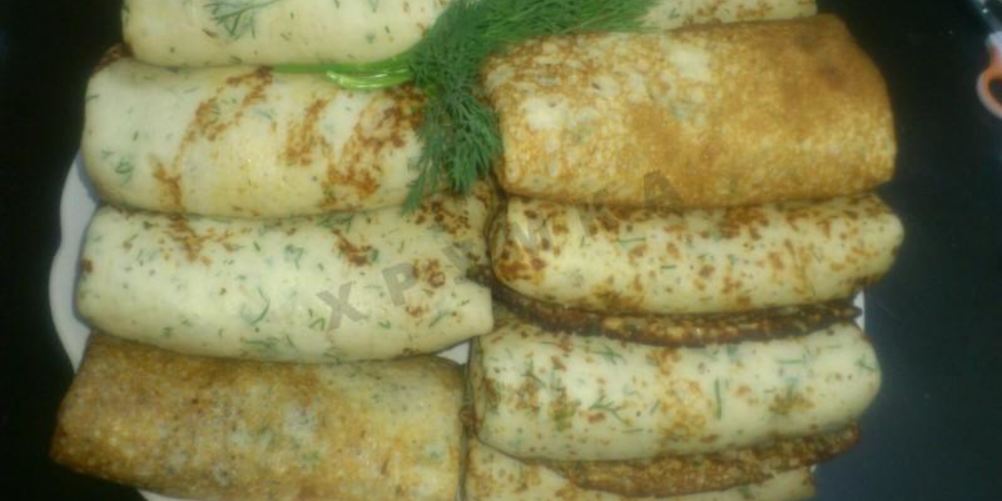 Рецепт сырных блинчиков с мясом