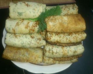 Сырные блинчики с мясом