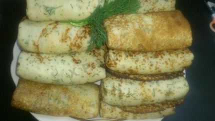 Сырные блинчики с мясом