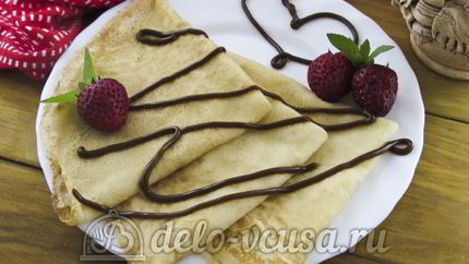 Ванильные блины на молоке