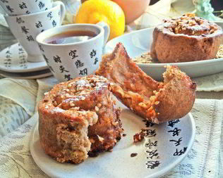 Булочки яблочные из полезной муки