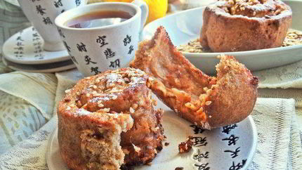 Булочки яблочные из полезной муки