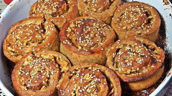 булочки яблочные из полезной муки