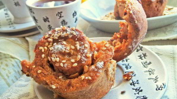 булочки яблочные из полезной муки