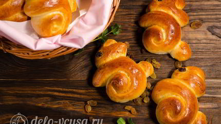 Булочки-зайчики на Пасху