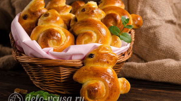 булочки-зайчики на пасху