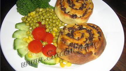 Картофельные плюшки с фаршем