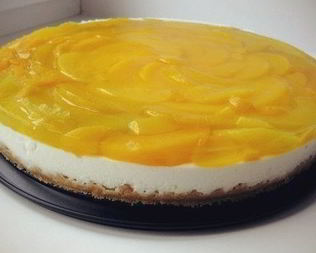 Чизкейк с персиками без выпечки