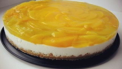 Чизкейк с персиками без выпечки