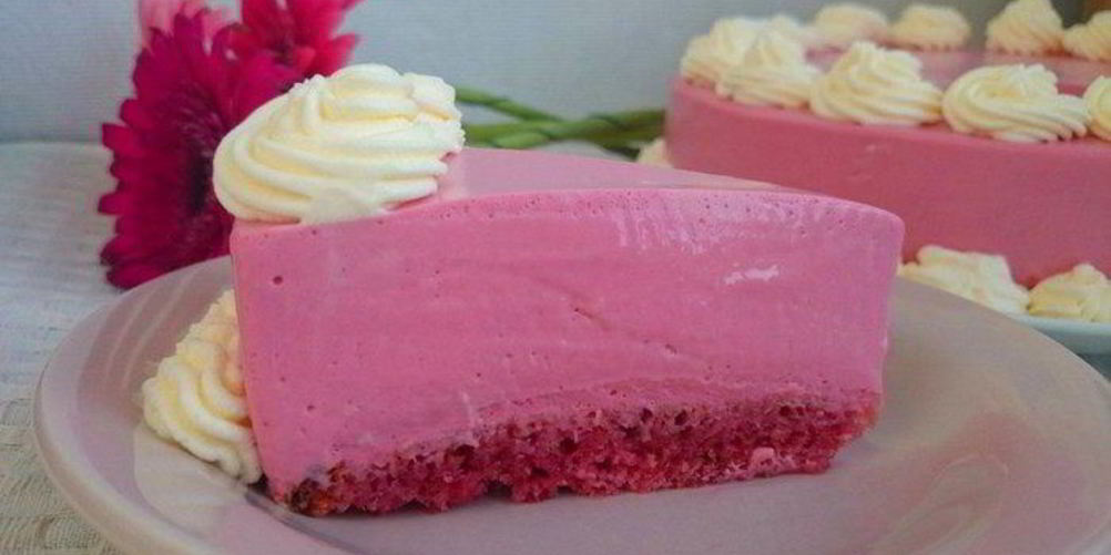 Рецепт холодного розового чизкейка