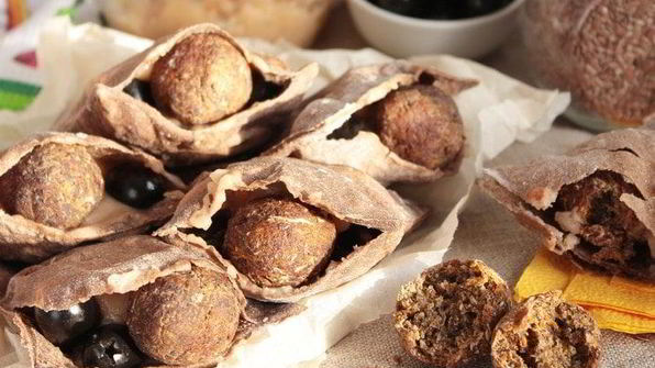 фастфудные конвертики с овощными шариками