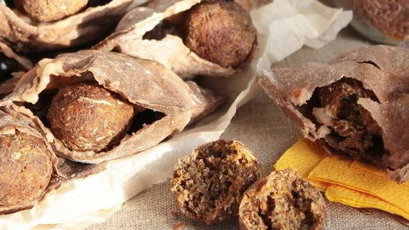 фастфудные конвертики с овощными шариками