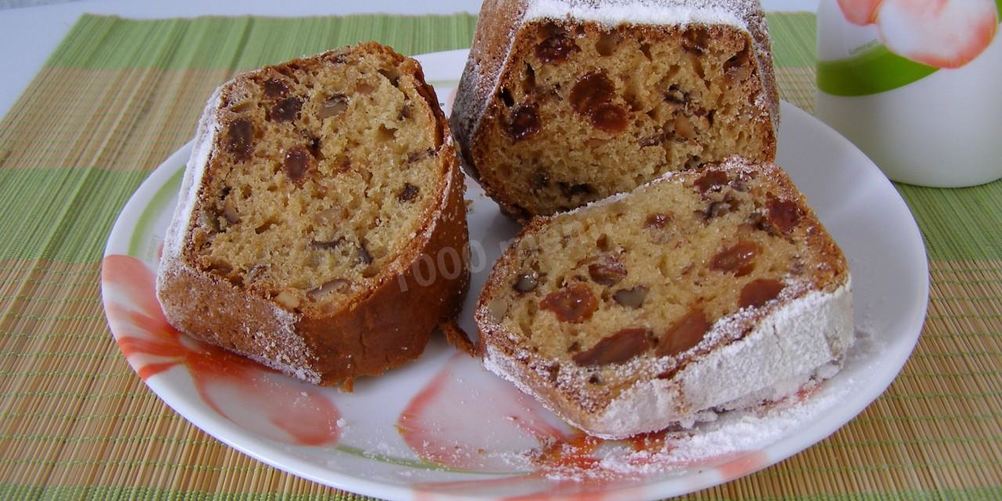 Рецепт кекса орехового на сметане и кефире