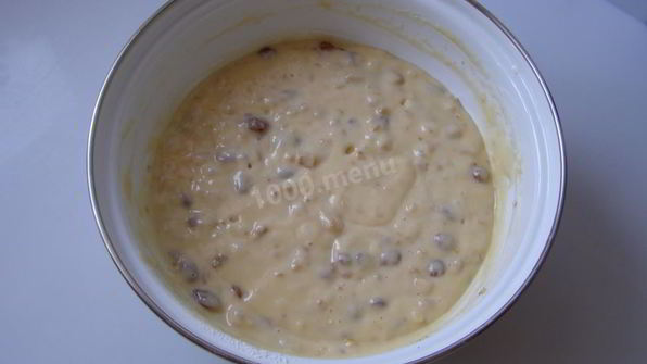 кекс ореховый на сметане и кефире