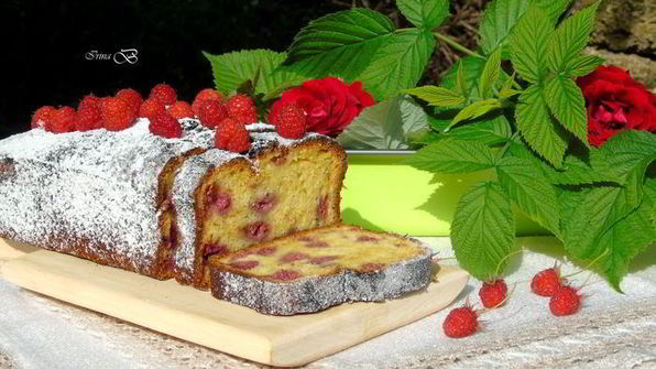 лимонный кекс с малиной и кабачком