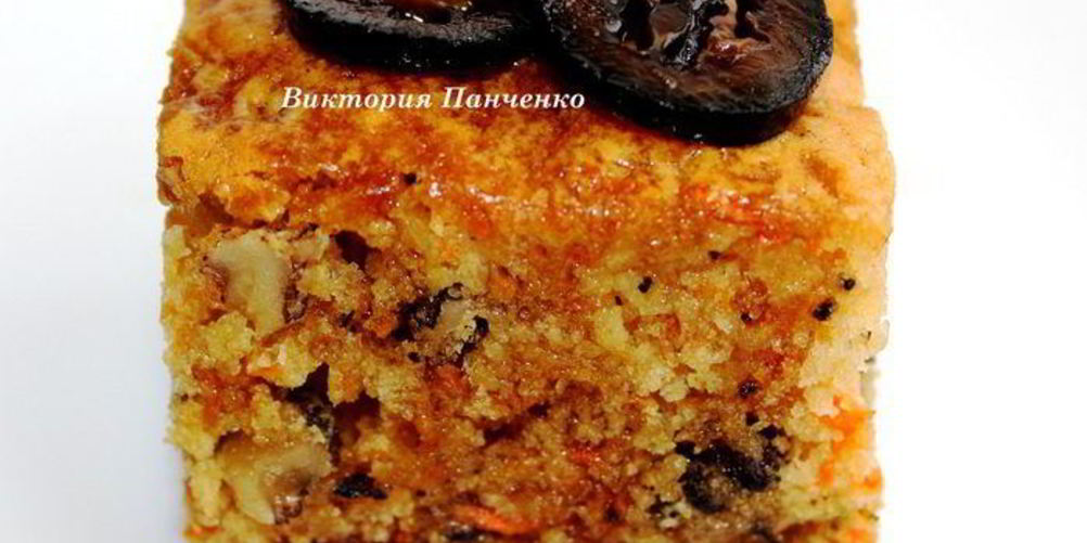 Рецепт морковного кекса с грецкими орехами и изюмом