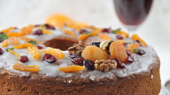 ореховый кекс с глинтвейном