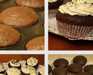 Шоколадные капкейки с бананом