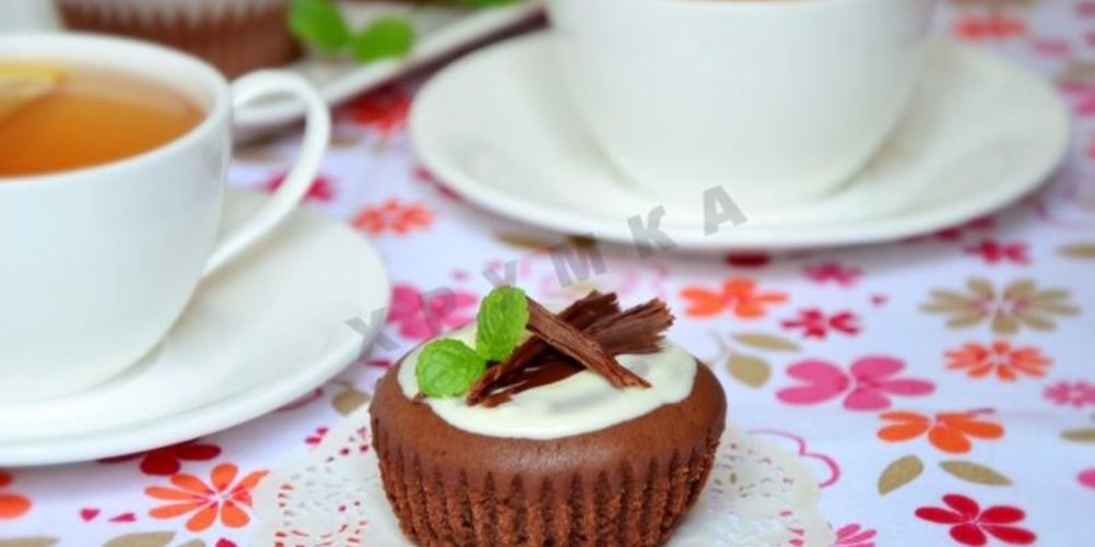 Рецепт шоколадных кексов с творожной начинкой