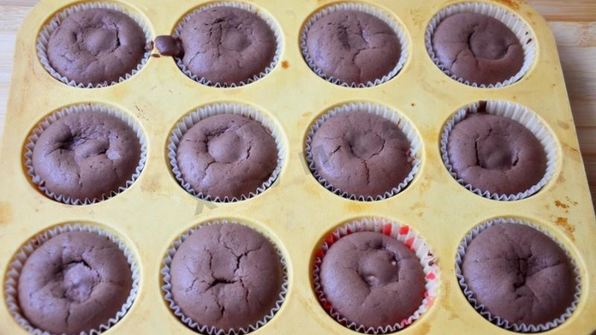 шоколадные кексы с творожной начинкой