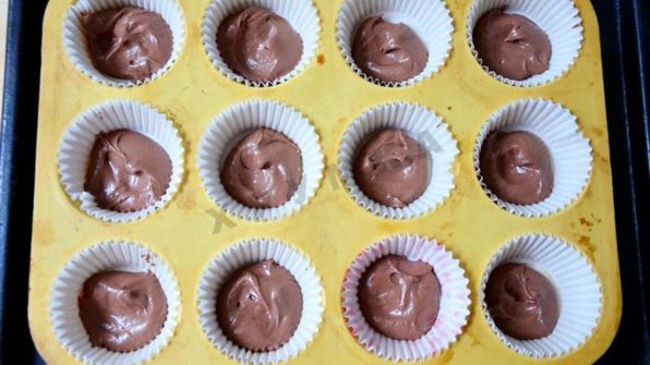 шоколадные кексы с творожной начинкой