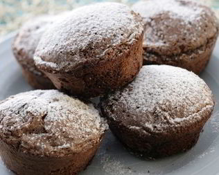 Шоколадные кексы с вишней