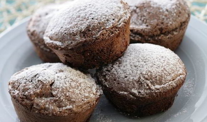 Шоколадные кексы с вишней