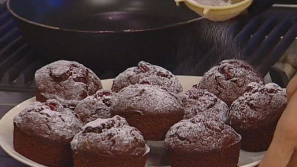 шоколадные кексы с вишней