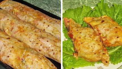 Фаршированный лаваш в духовке