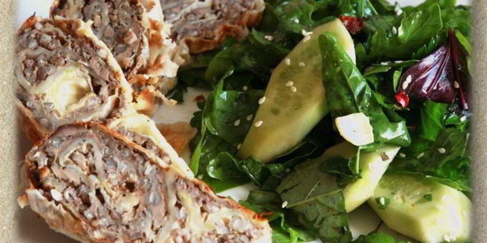 Рецепт гречки с куриной печенью в лаваше