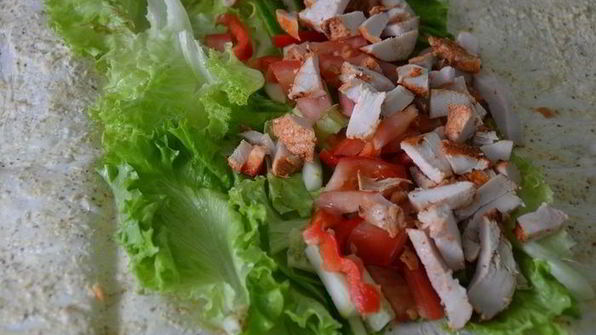 курица с овощами в лаваше