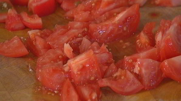 лаваш с красной фасолью, цукини и помидорами