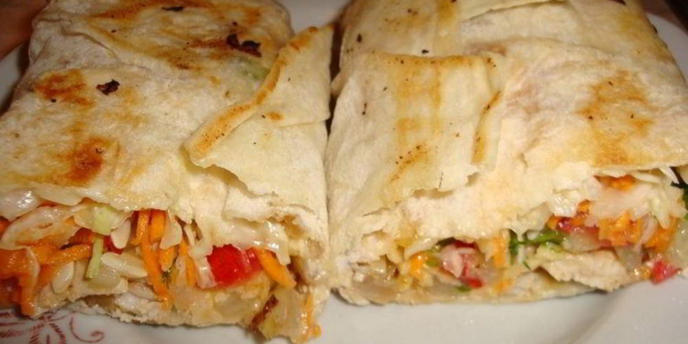 Рецепт лаваша с курицей и овощами