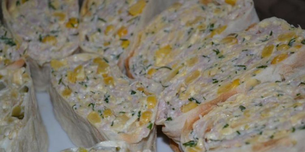 Рецепт лаваша с ветчиной и сыром