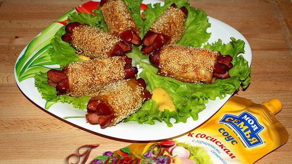 закусочные сосиски в лаваше