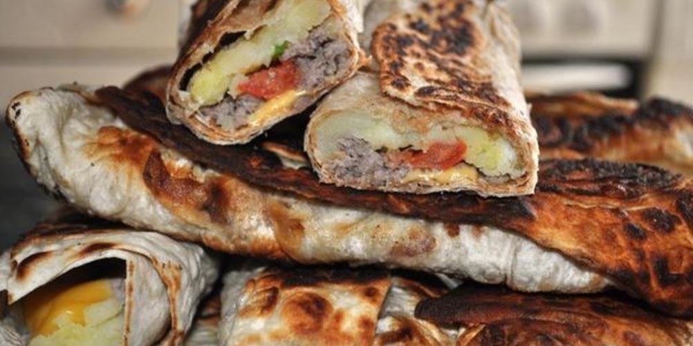 Рецепт жареного лаваша с картофелем и фаршем