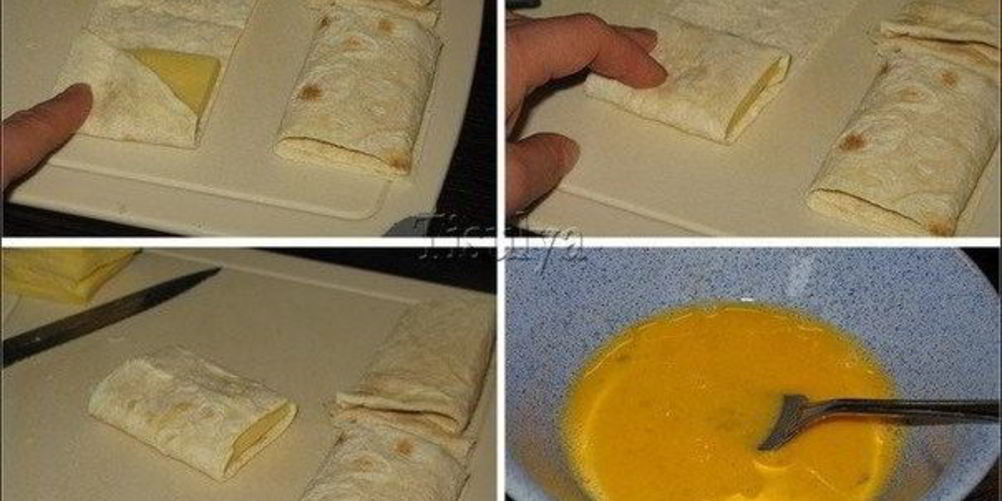 Рецепт жареного сыра в лаваше