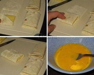 Жареный сыр в лаваше