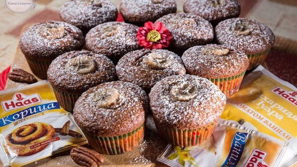 банановые маффины с корицей