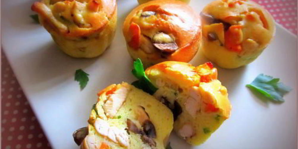 Рецепт маффинов с курицей и грибами