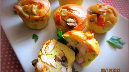 Маффины с курицей и грибами