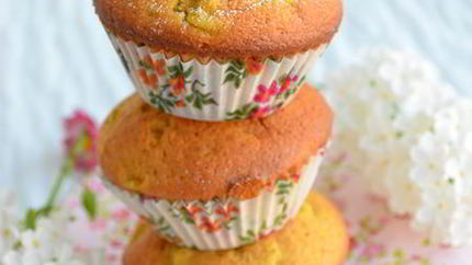 Ревенные маффины с тыквенным пюре